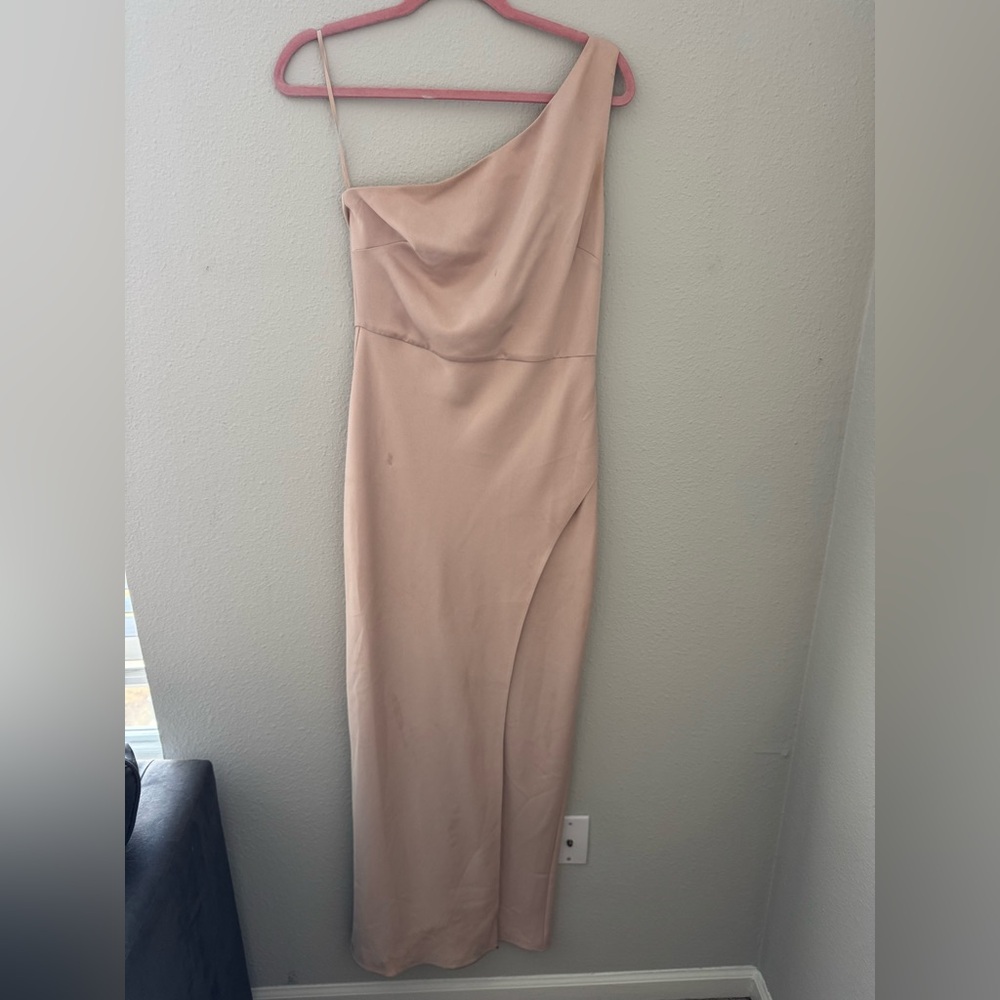 BHLDN One-Shoulder Beige Dress